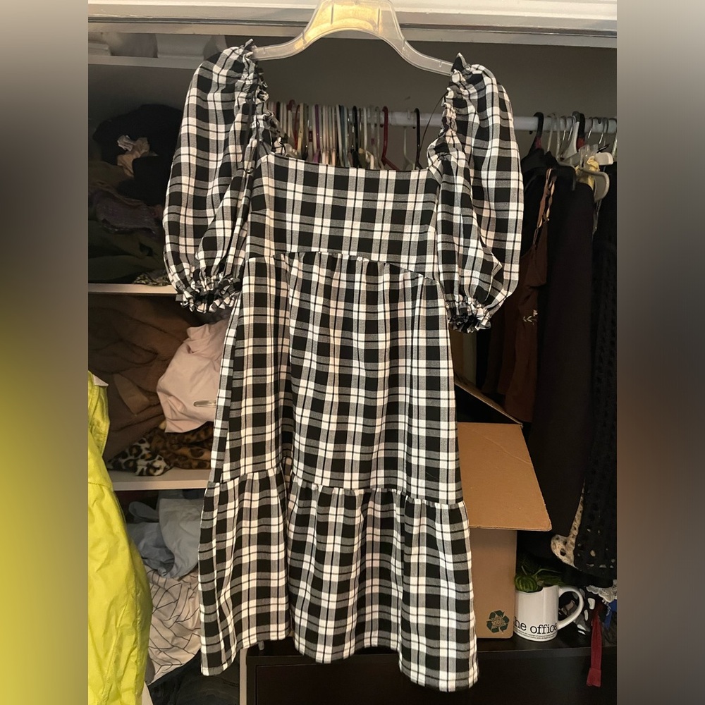 H&M Black and White Checkered Shirt